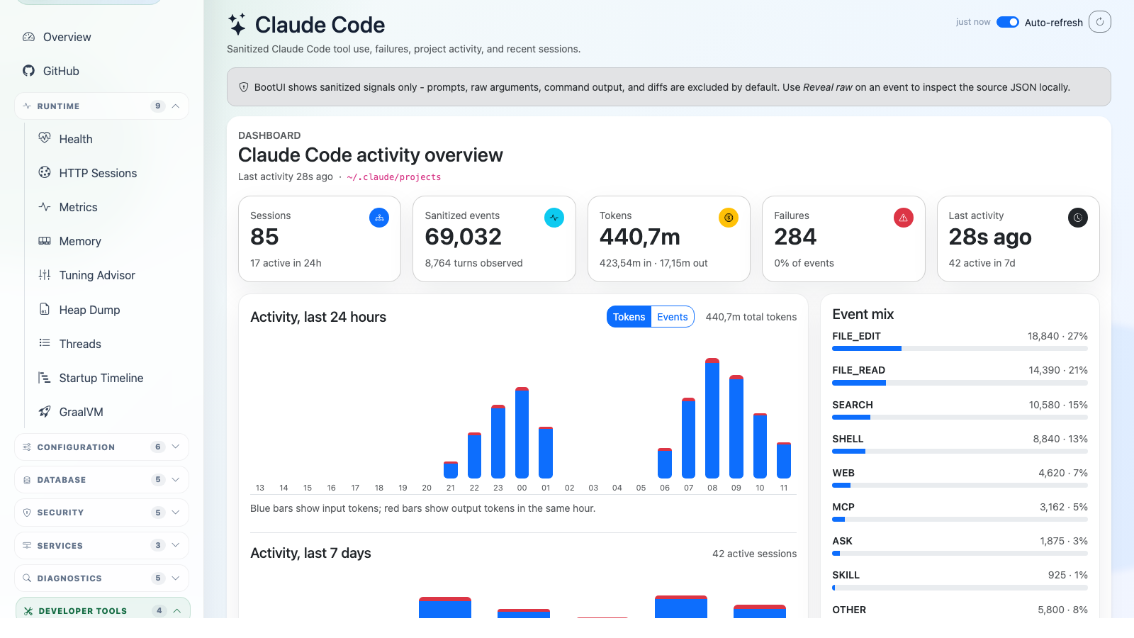 BootUI Claude Code panel