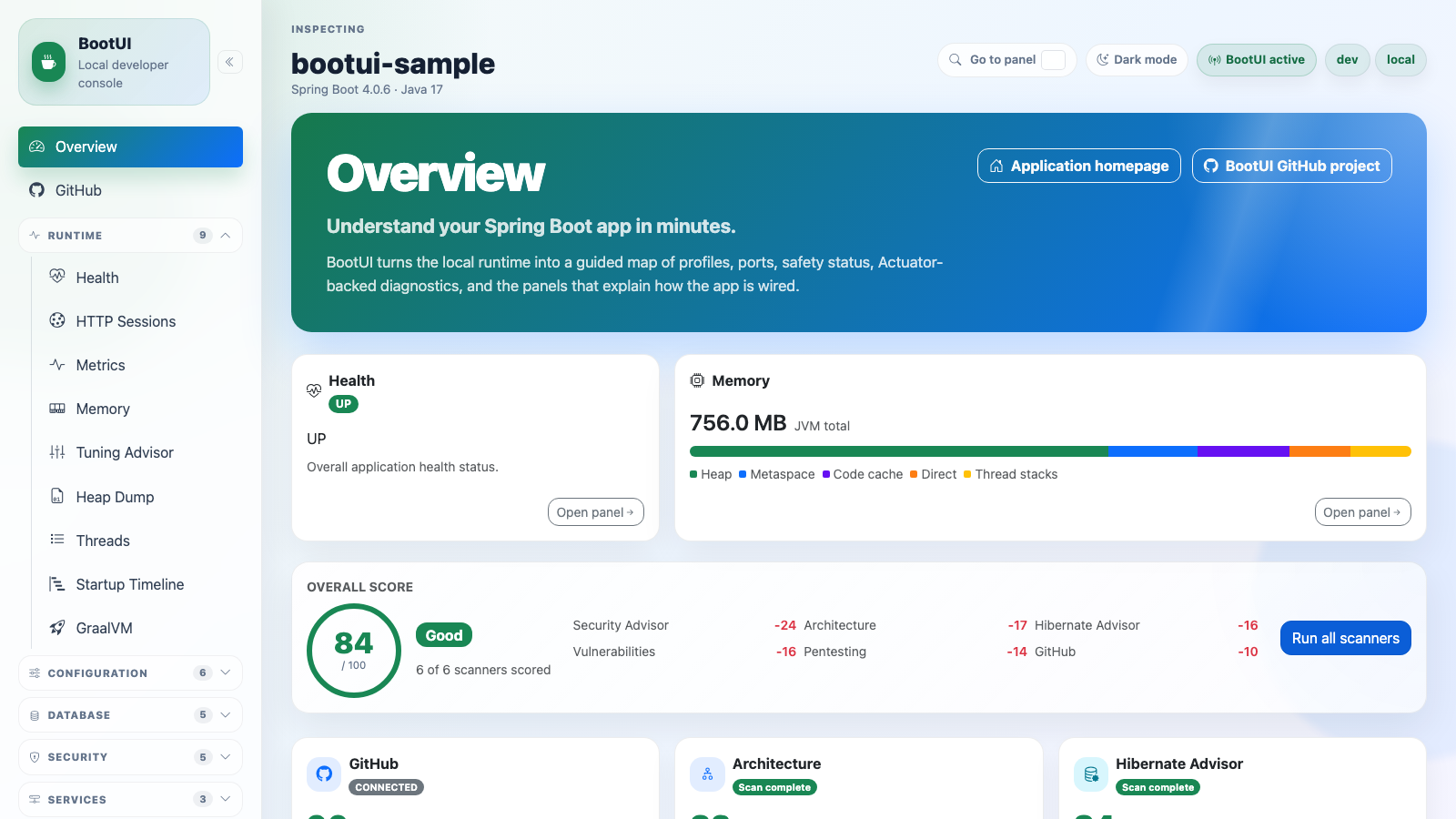 BootUI overview